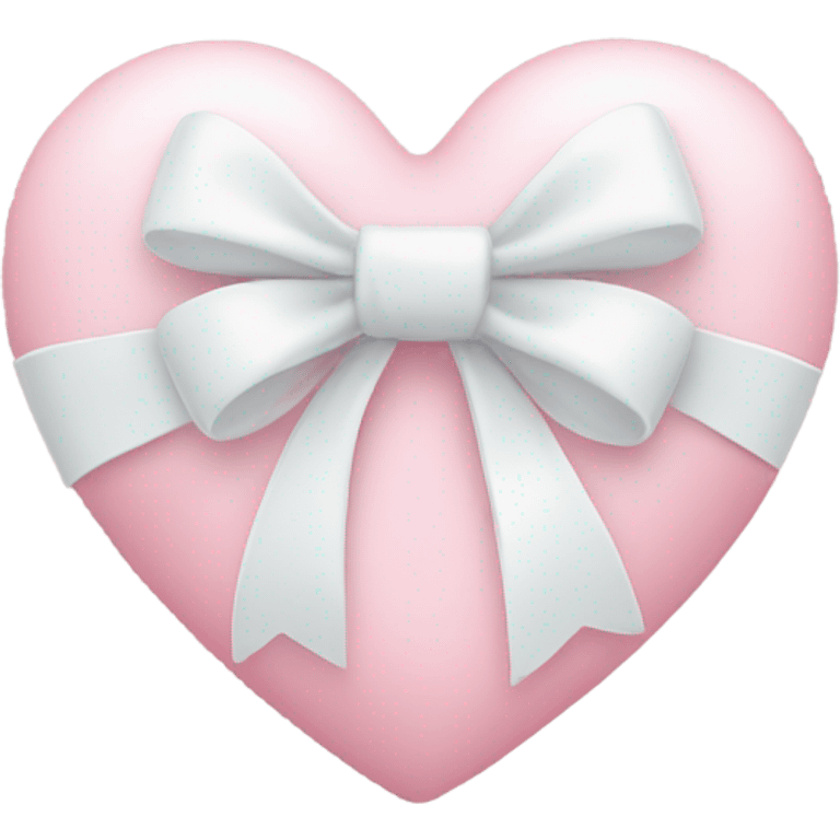 Pastel pink heart with white bow emoji