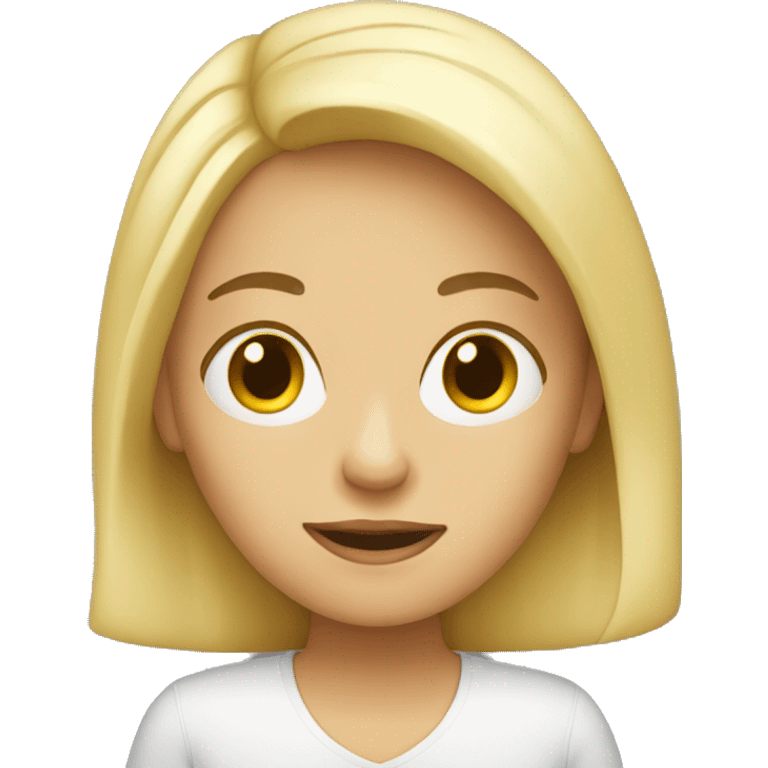 Blond girl with laptop  emoji