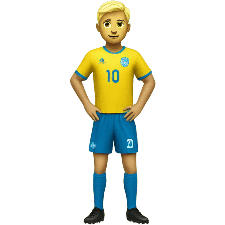 Blond avec un maillot de foot jaune emoji