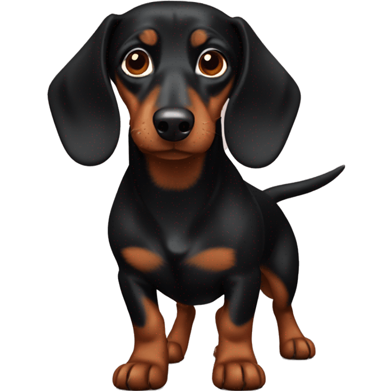 black and brown dachshund full body emoji