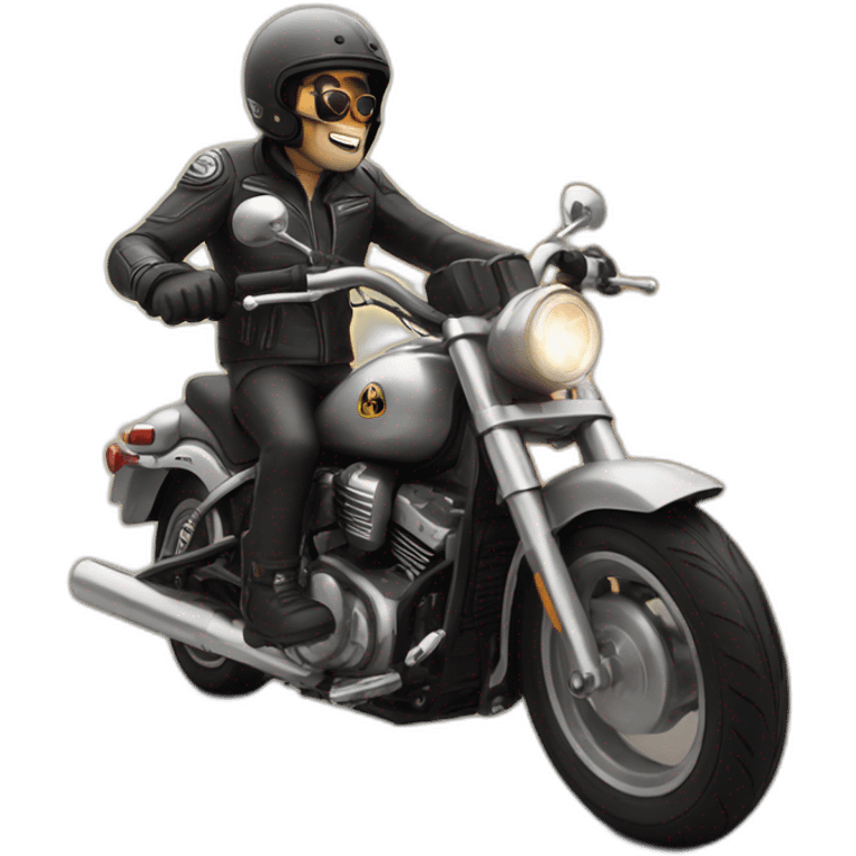 Motorcycle ride a pug emoji