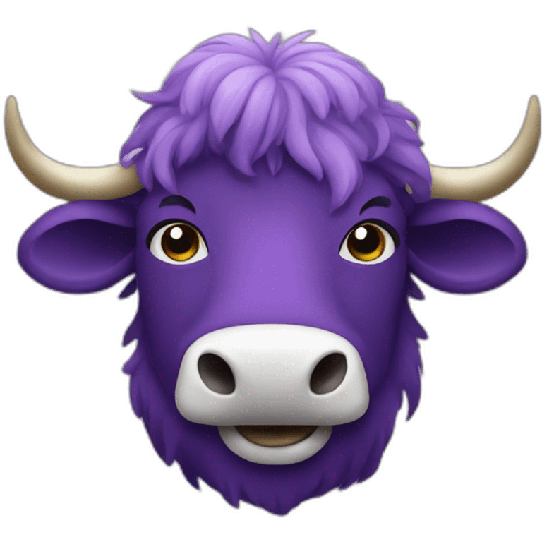 purple yak with a moustache emoji