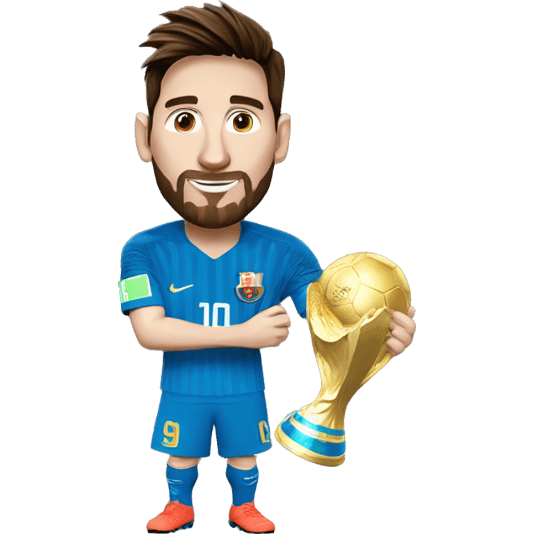 Messi con la copa del mundo  emoji