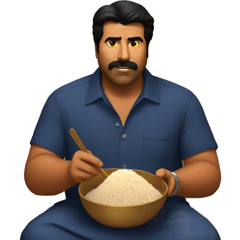 Mammootty eating Indian rice  emoji