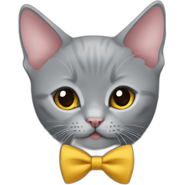 Korat kitten in bow tie emoji