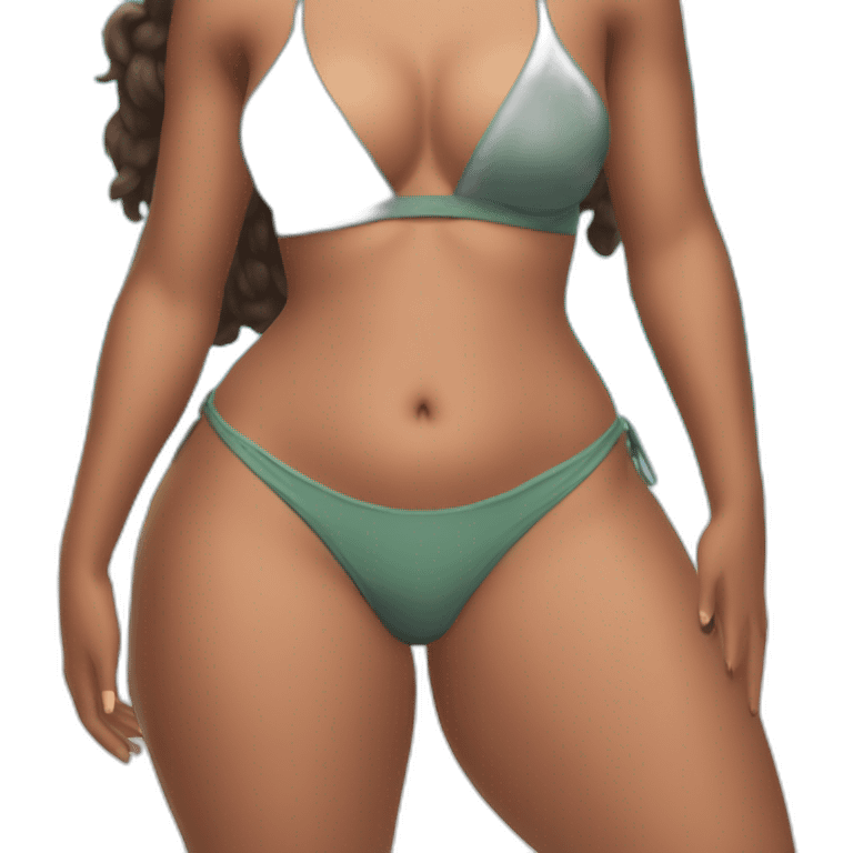 Slim-thicc woman bikini hands on hips pose (beach body) emoji