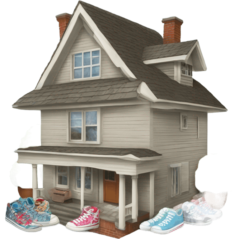 A house built of sneakers  emoji