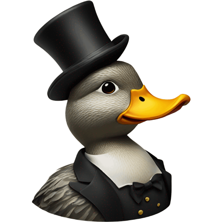 Duck with a top hat emoji