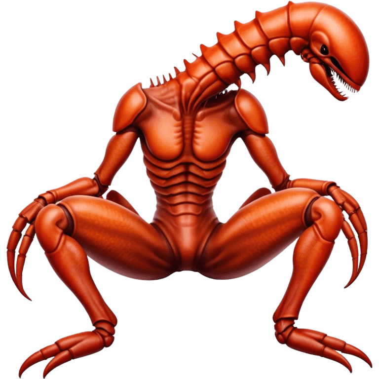 xenomorph alien in lobster skin in man legs emoji