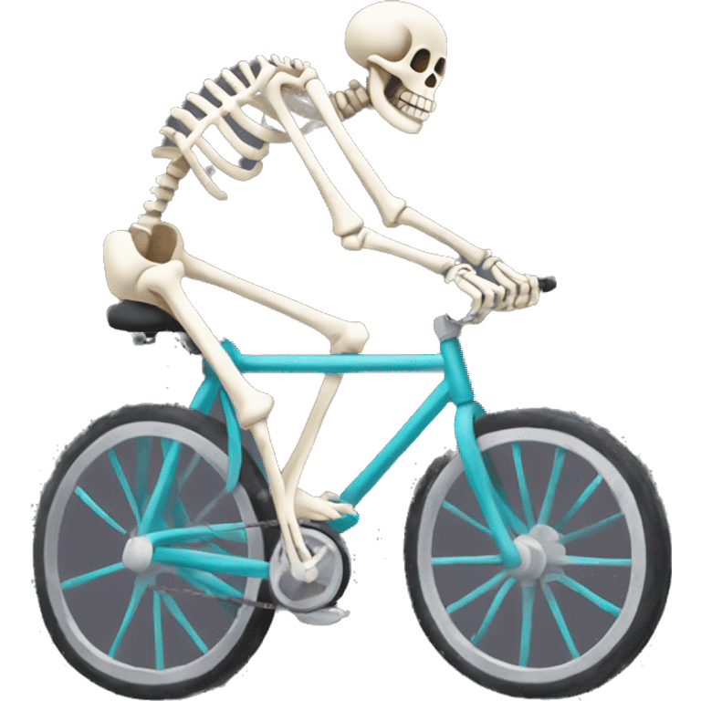 skeleton ricing a bicyle side view emoji