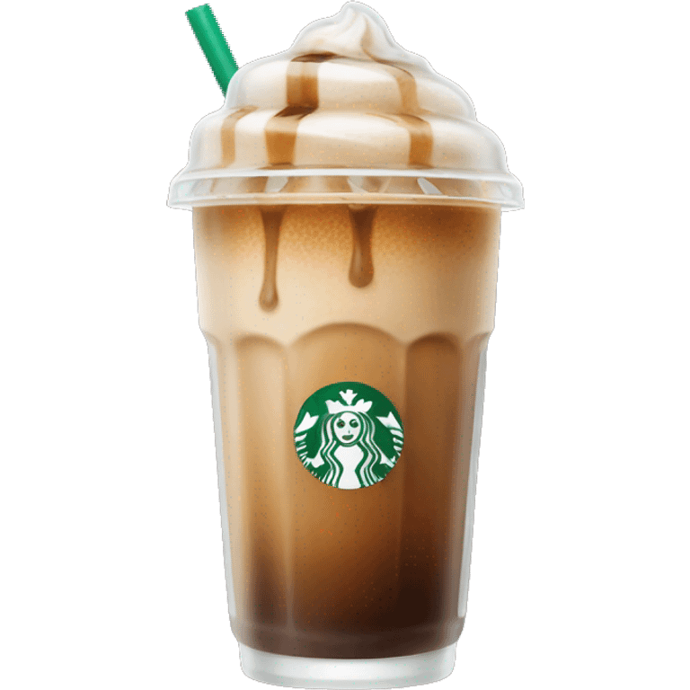 Starbuck ice coffee with ice cubes emoji