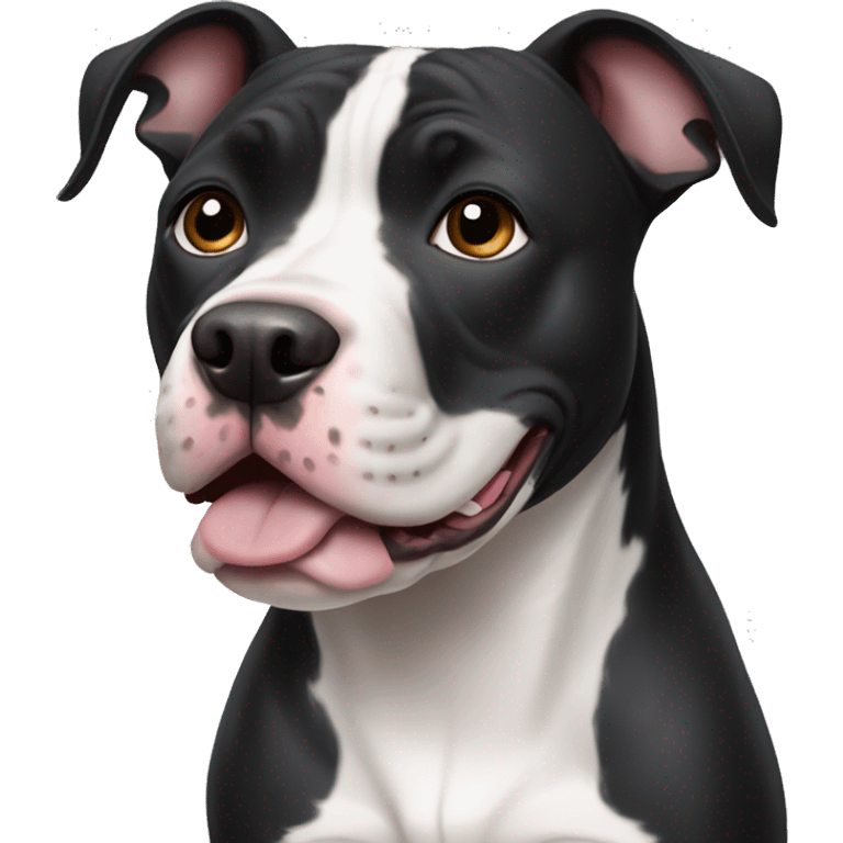 Black and white pitbull dog emoji