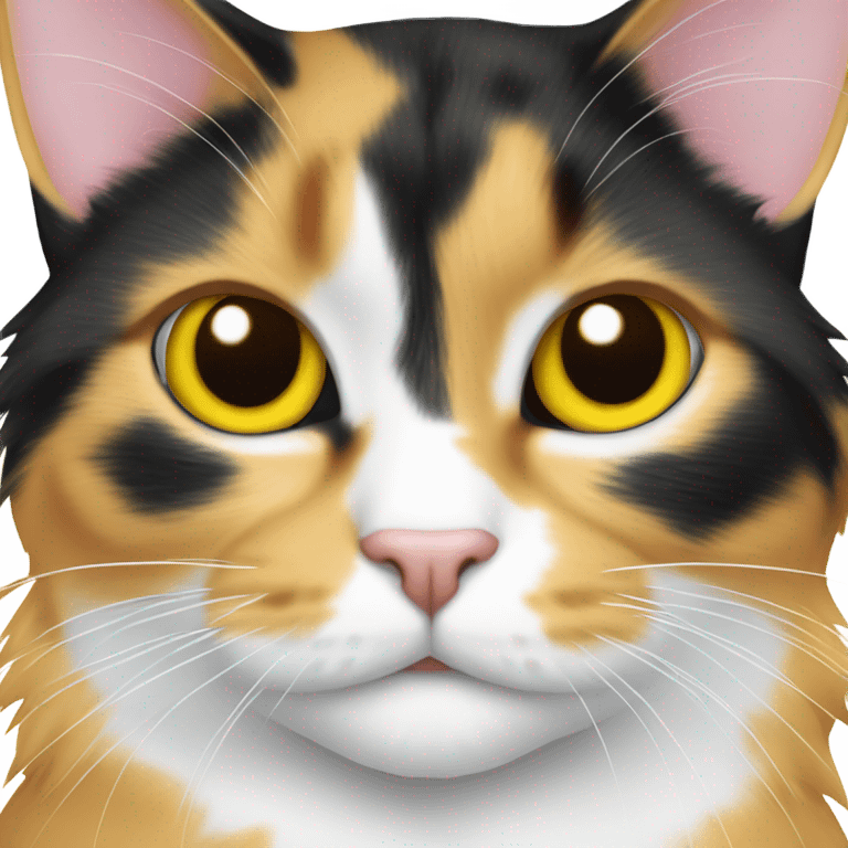 calico cat bright yellow eyes emoji