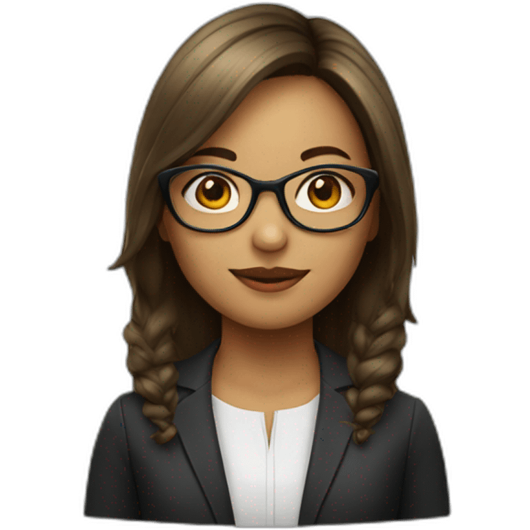 girl speaker with glasses emoji