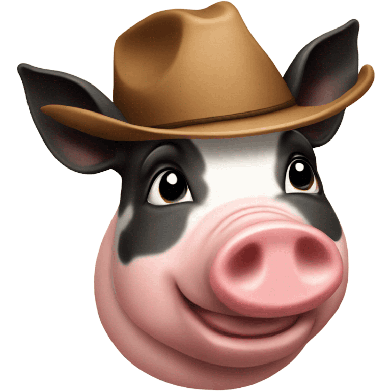 Pig wearing a cow boy hat  smaller emoji