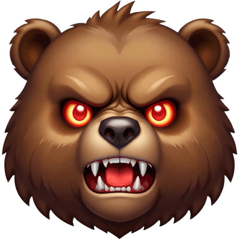 angry bear with red glowing eyes and sharp teeth  emoji