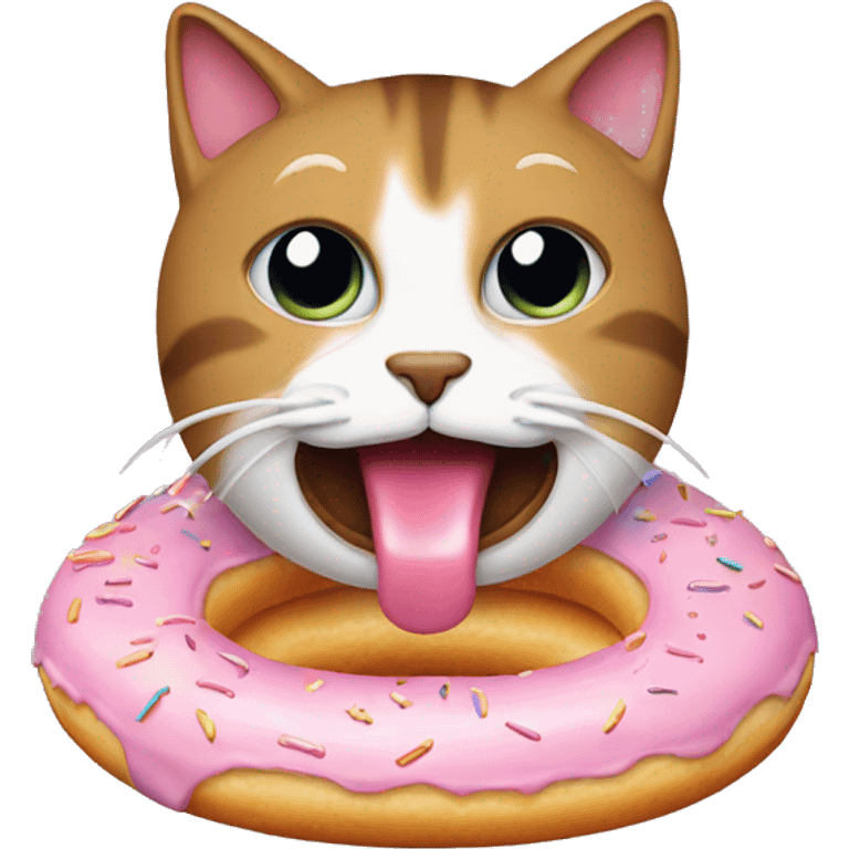 cat eating donut emoji