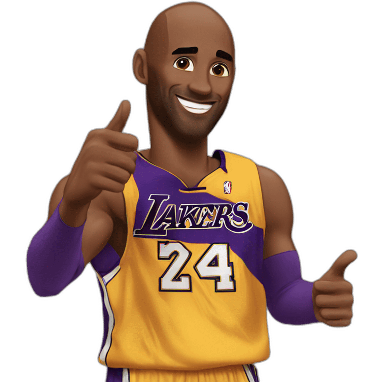 Kobe Bryant points his finger up in warning emoji