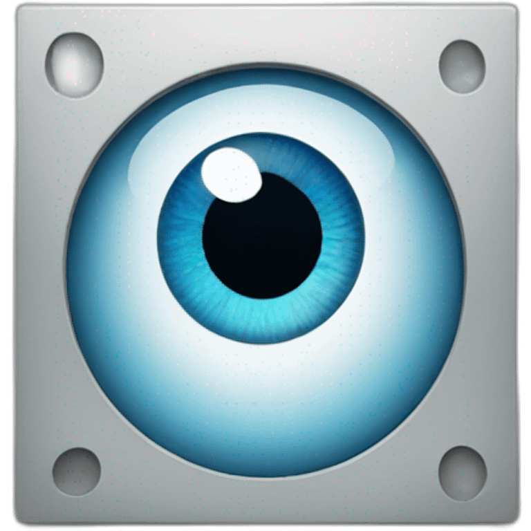 blue eye in a square  emoji