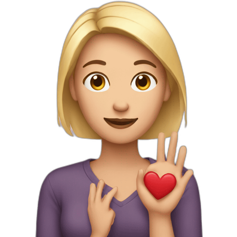 women with handheart emoji