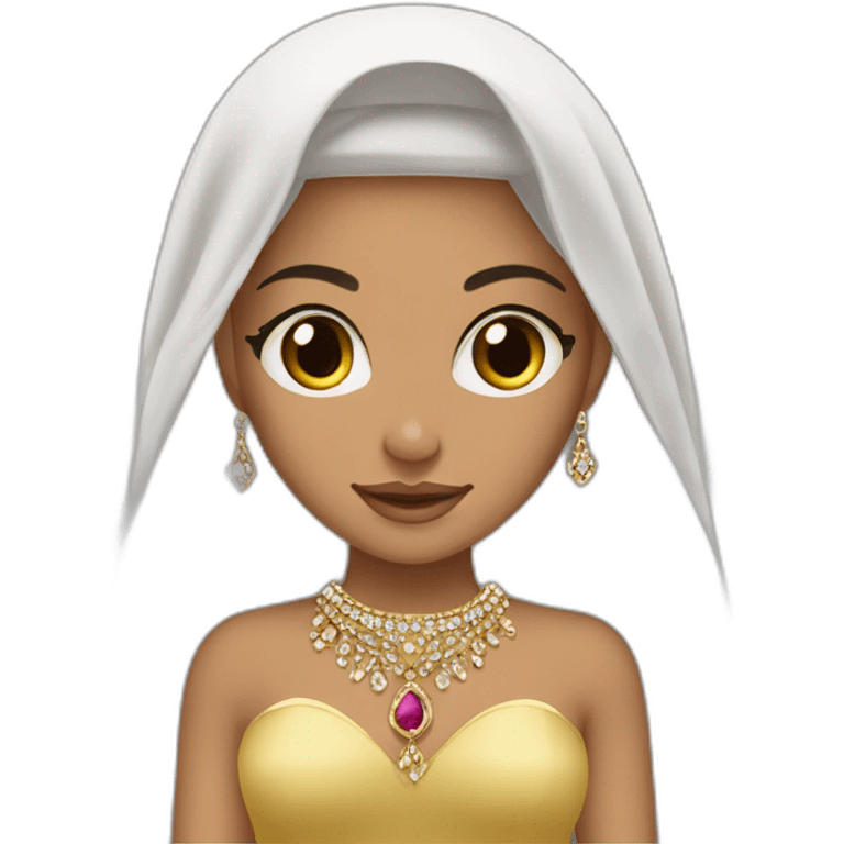 princesse arab brown hair jewerlery dress emoji