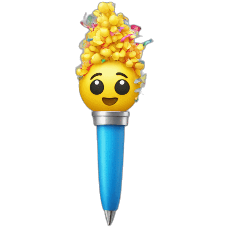 pen with a party popper emoji on one end emoji