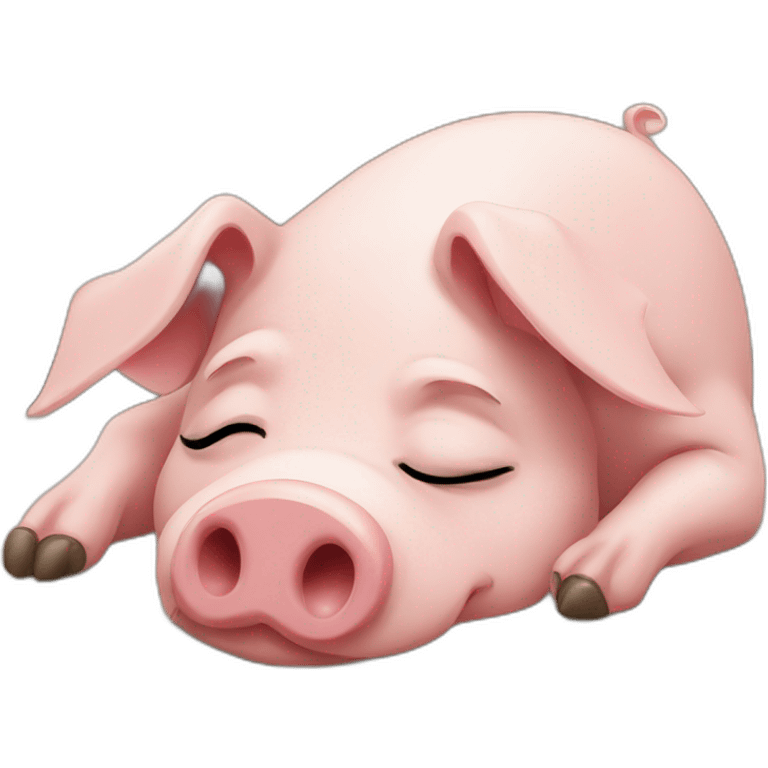 pig suffering, lying down, sad emoji