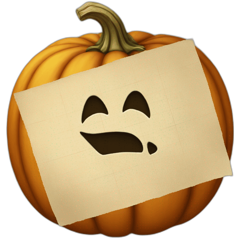 Plot on a pumpkin emoji