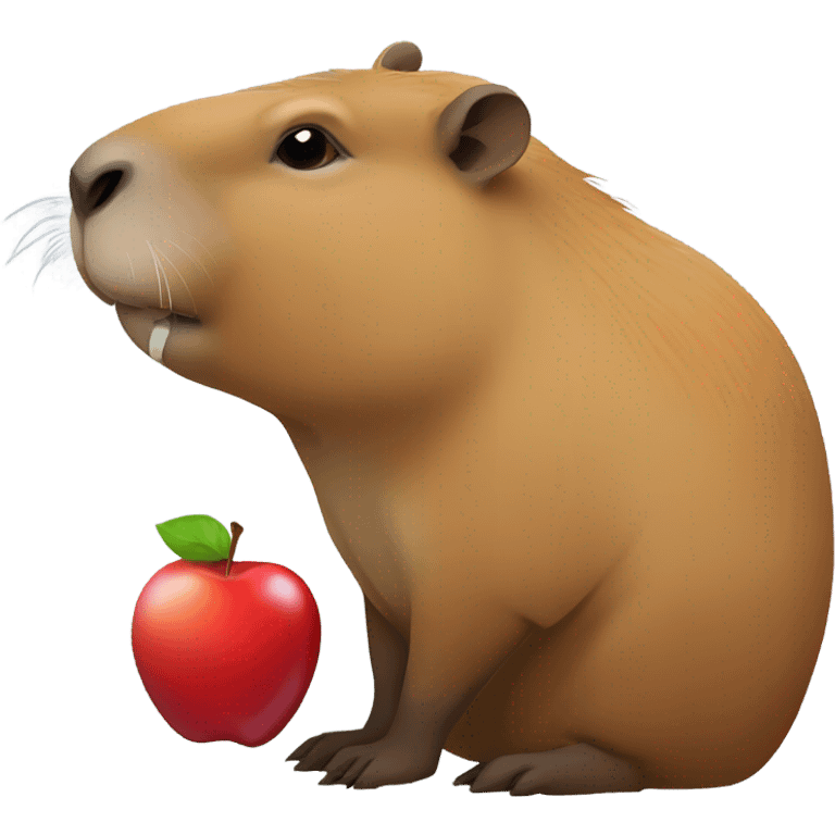 Capybara eating apple emoji