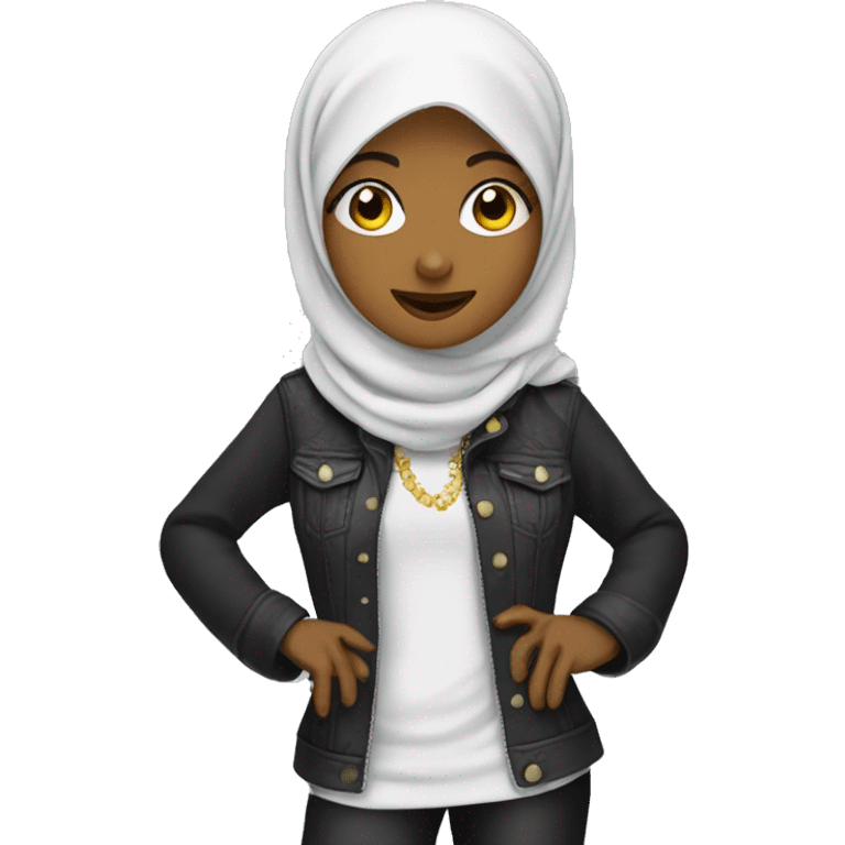 hijab girl rockstar  emoji