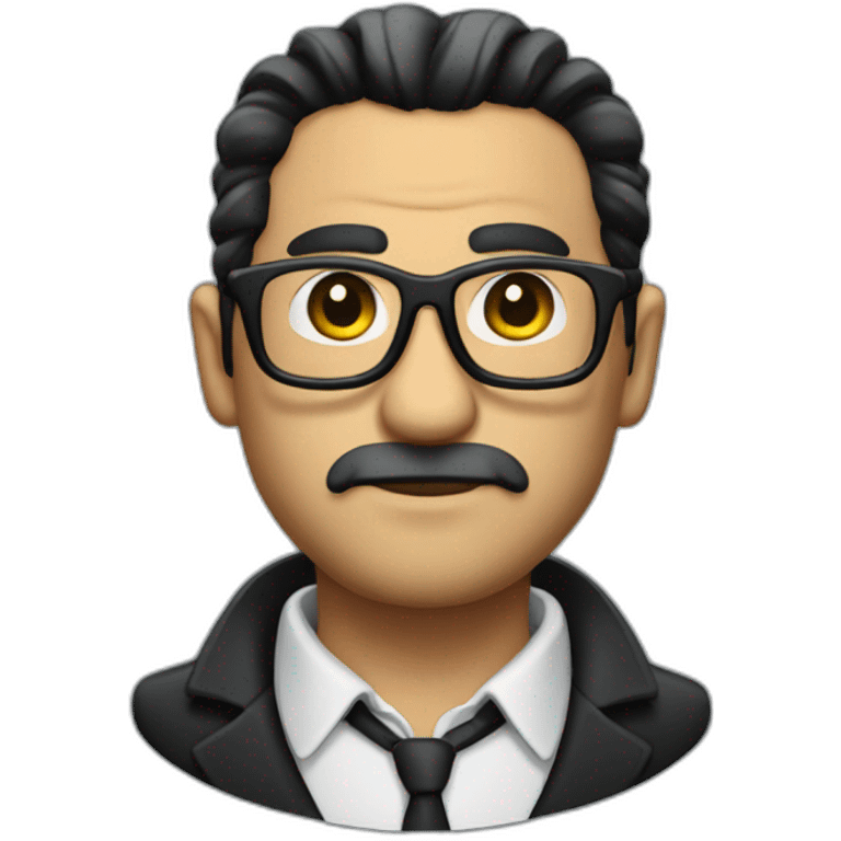 MAFIA BOSS WITH DARK HAIR AND A BRAID AND GLASSES emoji