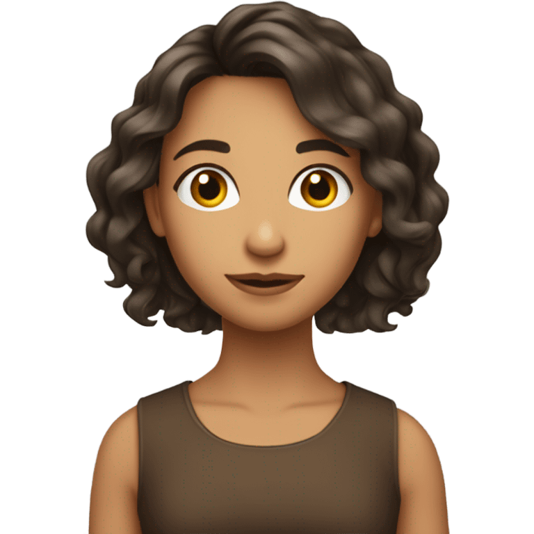 brune avec les cheveux long et la peau halé emoji