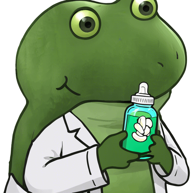 doctor holding a bottle of green and white pills emoji