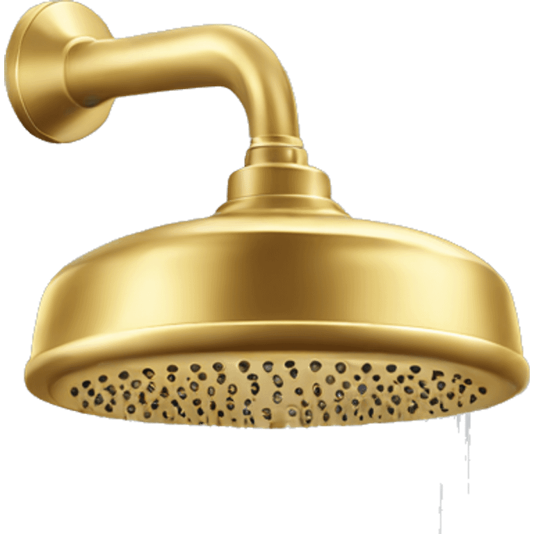 Shower Head in Gold with Water coming out emoji