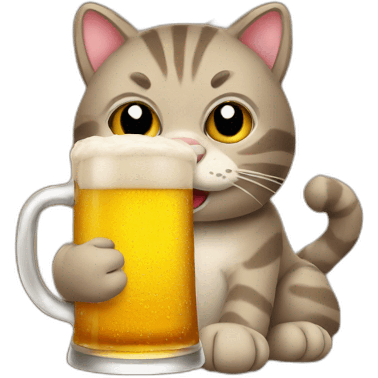 cat with beer emoji