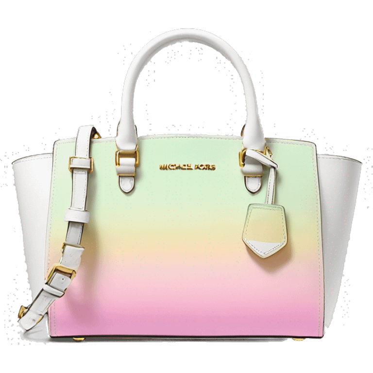 Realistic pastel to white ombre michael kors satchel purse. emoji