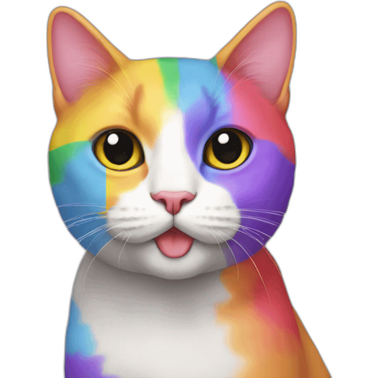 Lgbt flag colored cat emoji