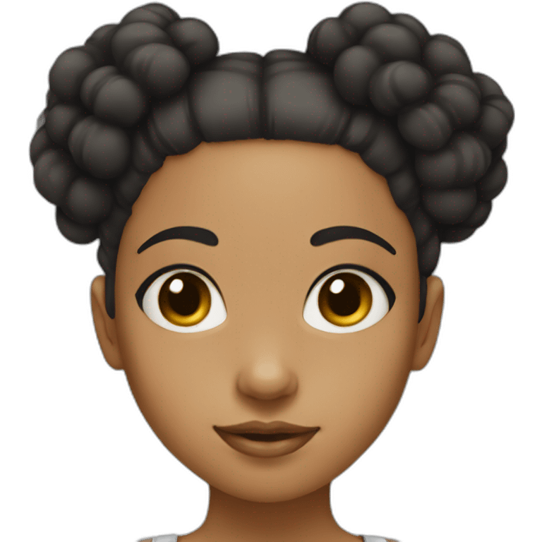 girl with 2 afro puffs emoji