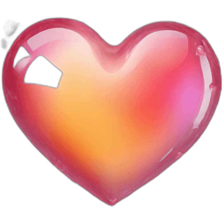 transparent heart emoji with glass dispersion emoji