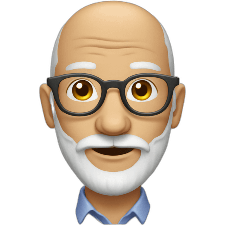 Old man glasses bald goat beard emoji