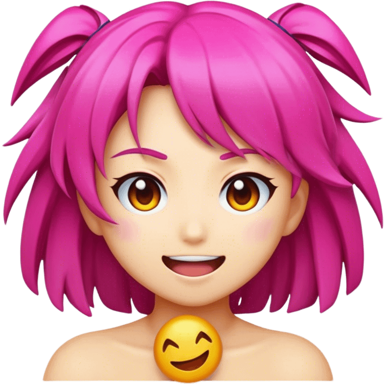 Cinematic Realistic Anime Pop Culture Emoji, featuring a dynamic, stylized portrayal of iconic anime characters rendered with vibrant textures and energetic, colorful lighting. emoji