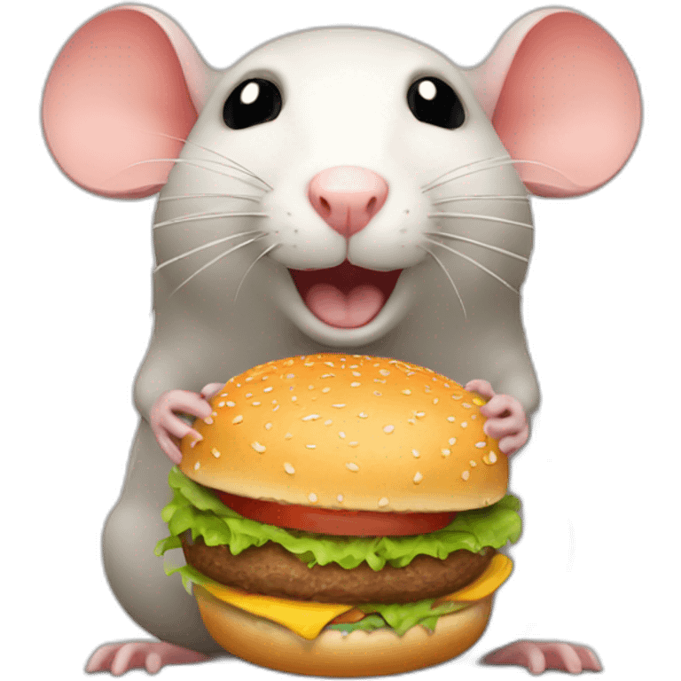 Rat with burger  emoji