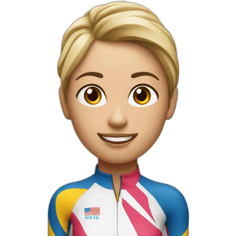 Triathlete on podium white female emoji