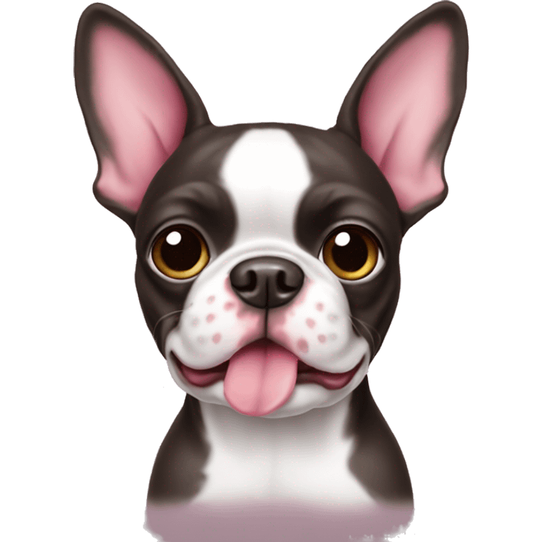 Pink Boston terrier emoji