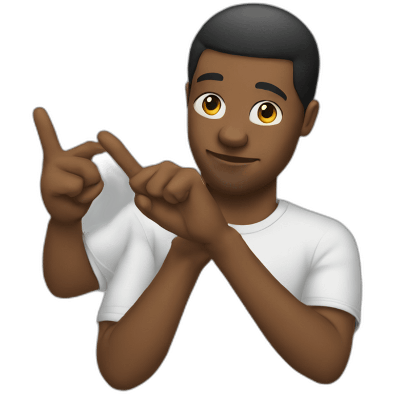 Black man doing gang signs emoji