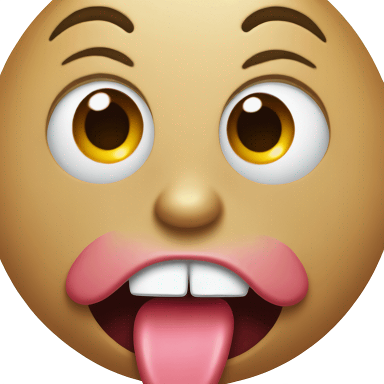 tongue, eye twitch, happy, creepy  emoji