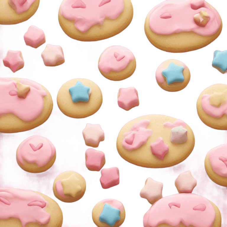 sugar cookie with pastel pink frosting emoji