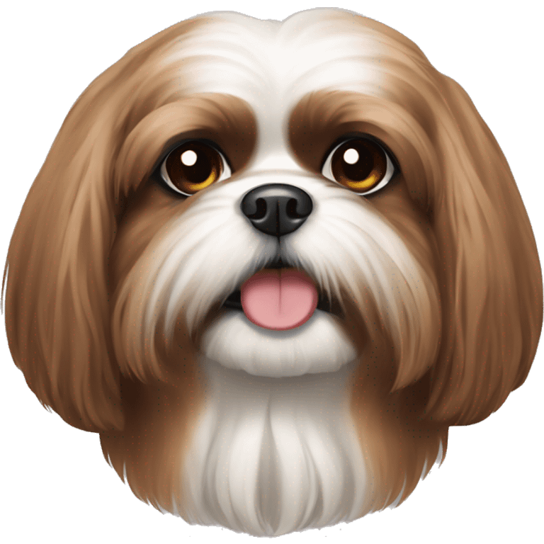 long-haired dog like a brown shih tzu emoji