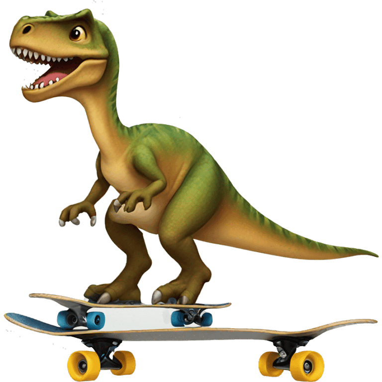 Skateboarding dinosaur  emoji