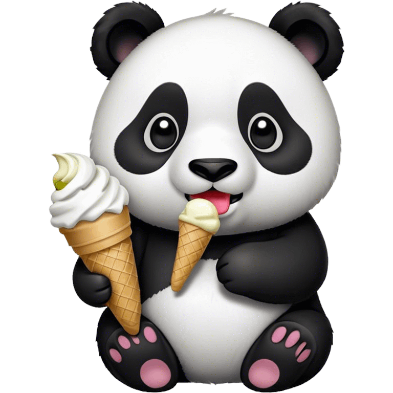 Panda eating ice cream emoji